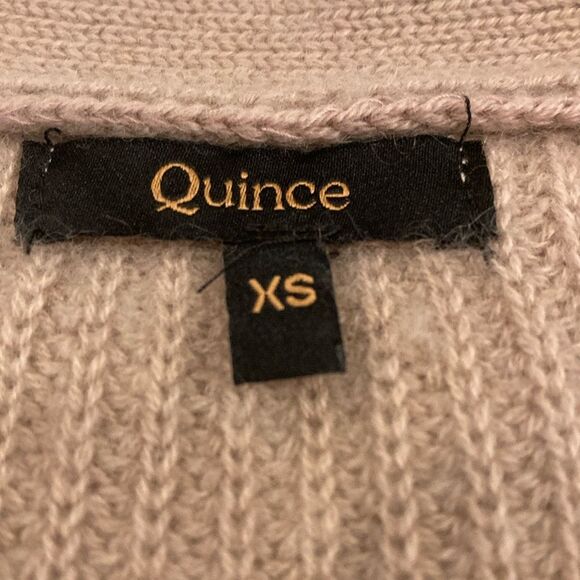 NEW Quince 100% Cashmere Oversized Boyfriend Super Soft Cardigan Mink Pink XS - Picture 6 of 8